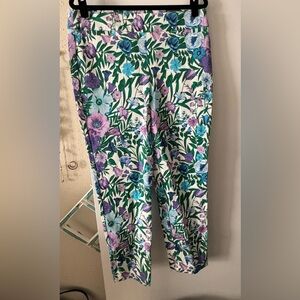 Talbots Chatham Ankle Pant in Green, Purple & Blue Floral